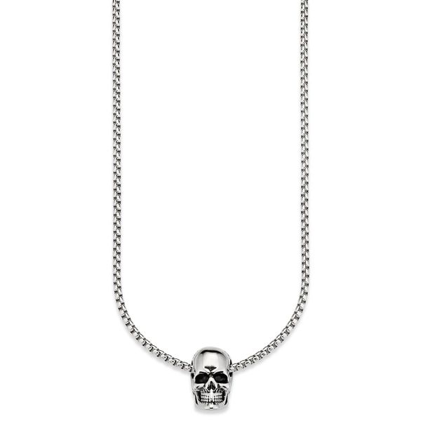 Kette Mit AnhäNger Bruno Banani "Schmuck Geschenk Halskette Scull Totenkopf Venezianerkette", Silber (Edelstahlfarben), Halsketten, Herren, Edelstahl, L: 55 B: 3Mm, B:3Mm-image