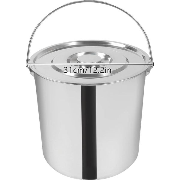Secchio Per Montare Il Latte, Acciaio Inox, Grande Capacità, Argento, 18 Litri-image
