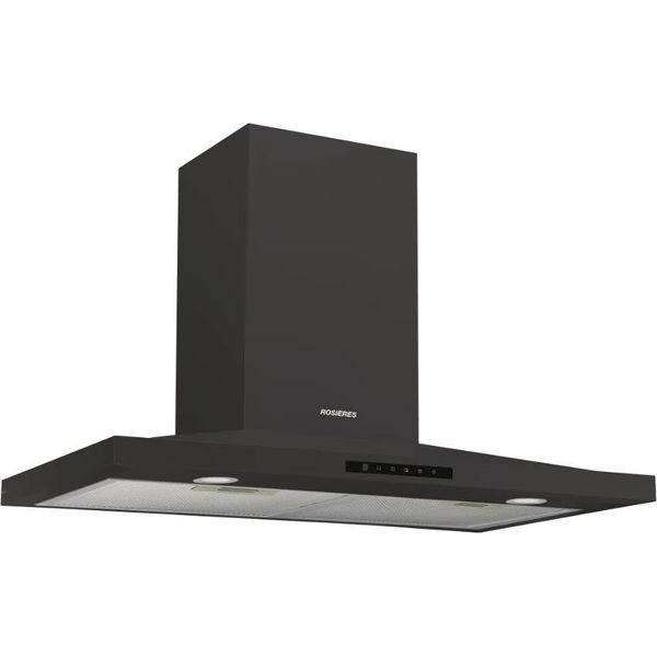 Cappa Decorativa Da Parete Da 60 Cm, 70 Db, 620 M³/H, Nera Rosieres Rhp67000/1Lpn/1-image