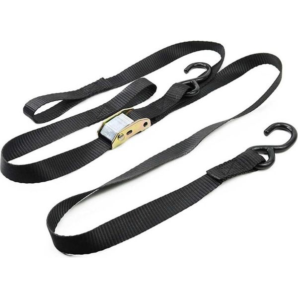 Inf Cinghie Di Ancoraggio Nere 2 Pezzi - Cinghie Moto 1,8M Con Ganci A S-image