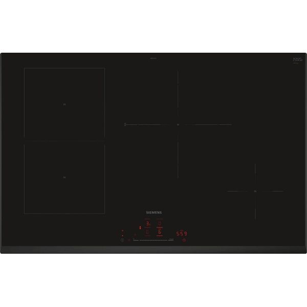 Piano Cottura A Induzione 80 Cm 4 Fuochi 7400 W Nero Siemens Ed851Hsb1E-image