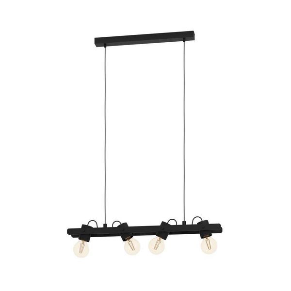 Eglo HäNgeleuchte "Plimsoll", Schwarz, 4, H: 110Cm, 1 Stk., Leuchten, Pendelleuchte, Holz Und Metall In Schwarz, FSC100PA, E27 Fassung, HäNgeleuchte-image