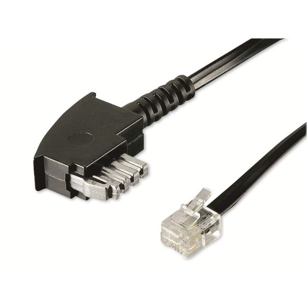 Goobay 50307 Cavo Di Collegamento TAE-N (Internazionale), 6 M, Nero - Spina TAE-N > Presa RJ11 (6P2C)-image