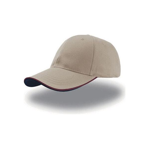 Atlantis | Zoom Piping Sandwich Cap / Berretto / Cappello - Colore: Khaki/Burgundy/Navy - Taglia: Unica-image