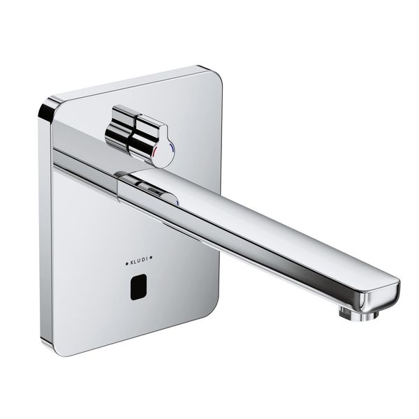 Kludi Zenta Sl E Robinetterie De Lavabo éLectronique, Saillie 240Mm, PoignéE De SéLection De La TempéRature, Alimentation éLectrique Ou Par Pile, Chrome, 3840005, 3840005-image