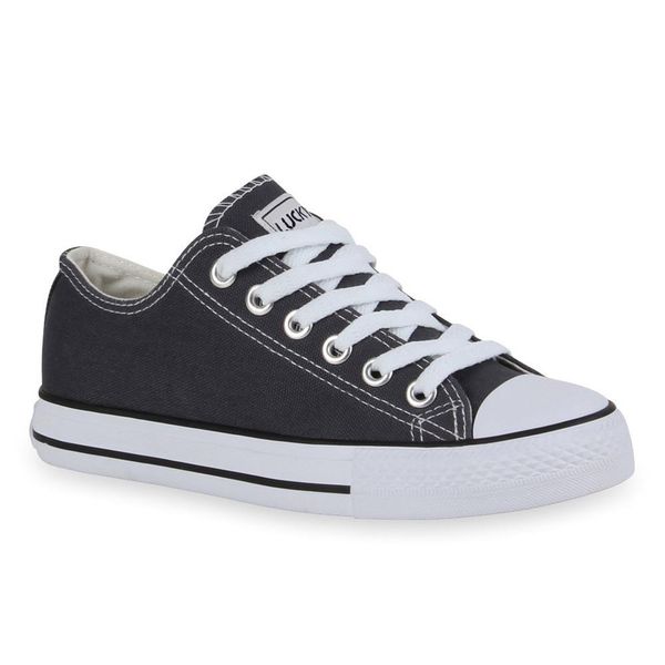 Mytrendshoe Scarpe Da Ginnastica Da Donna Scarpe Sportive Stringate 94237, Colore: Grigio Scuro Lucky, Taglia: 36-image