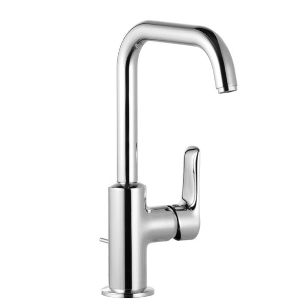 Kludi Pure&Solid Mitigeur Monocommandé Pour Lavabo, Hauteur De Bec 205Mm, Pivotant, Sans Garniture D'éCoulement, Chrome, 340240575, 340240575-image