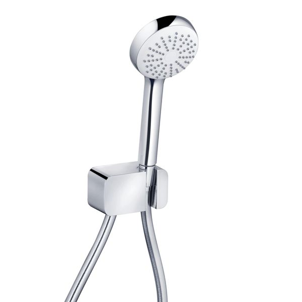 Kludi Logo Set De Douche Pour Baignoire 1S, Avec Un Type De Jet, Coude De Raccordement Mural Avec Support De Douche, Chrome, 6867005-00, 6867005-00-image