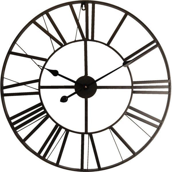 Orologio Da Parete Clayre & Eef Ø 60 Cm In Metallo Nero-image
