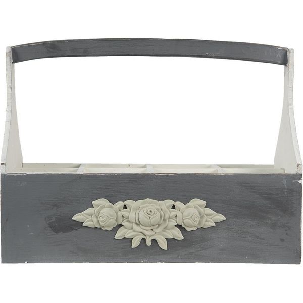 Portabottiglie Clayre & Eef 45X21X34 Cm In Legno Grigio-image