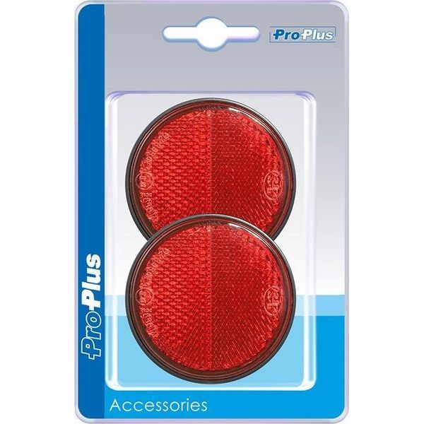 Riflettore Rosso 58Mm Autoadesivo Con Piastra Di Base 2 Pezzi In Blister-image