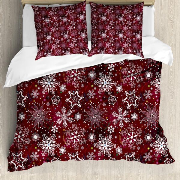 Abakuhaus Copripiumino Fiocco Di Neve, Natale, Antiacaro, Adatto A Chi Soffre Di Allergie, Con Federe, 200 Cm X 200 Cm - 80 X 80 Cm, Multicolore-image