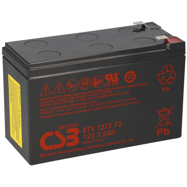 Csb Agm Bleiakku 12V 7,2Ah XTV1272 F2 6,3Mm Temperatura Estrema-image