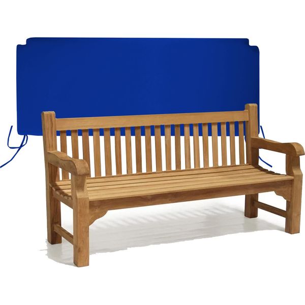 Cuscino Per Panchina Teako Design 200X50 Cm Per Panchina Belluno, Idrorepellente, Resistente Ai Raggi Uv, Comodo Cuscino Per Mobili Da Giardino (Blu)-image