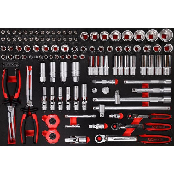 Ks Tools Set Di Chiavi A Bussola Da 1/4"+ 3/8""+ 1/2"" Con Inserto In Schiuma 111 Pezzi 811"-image