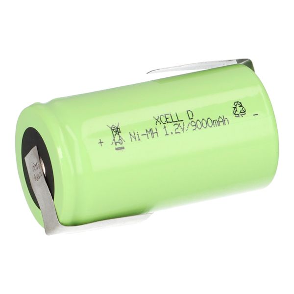 Xcell Mono Batteria Flattop Ni-Mh 1,2V 9000Mah D Con Etichetta A Saldare Z-image