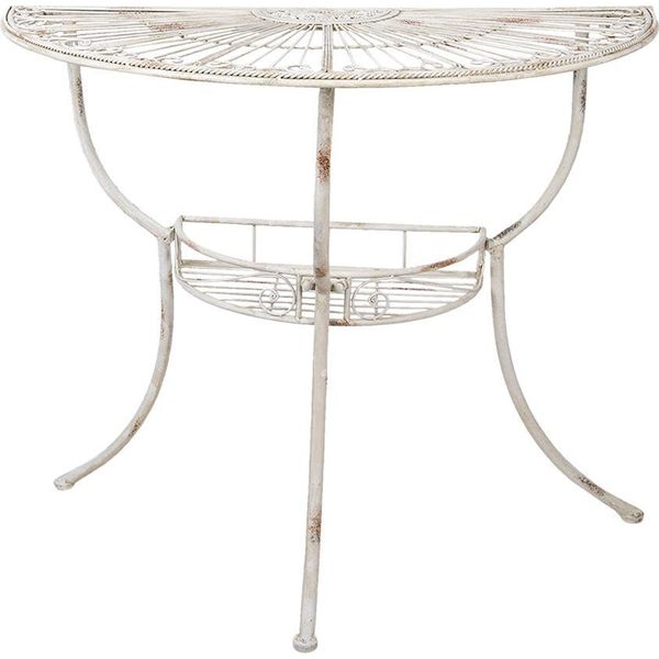 Tavolino Clayre & Eef 90X48X76 Cm In Ferro Bianco-image