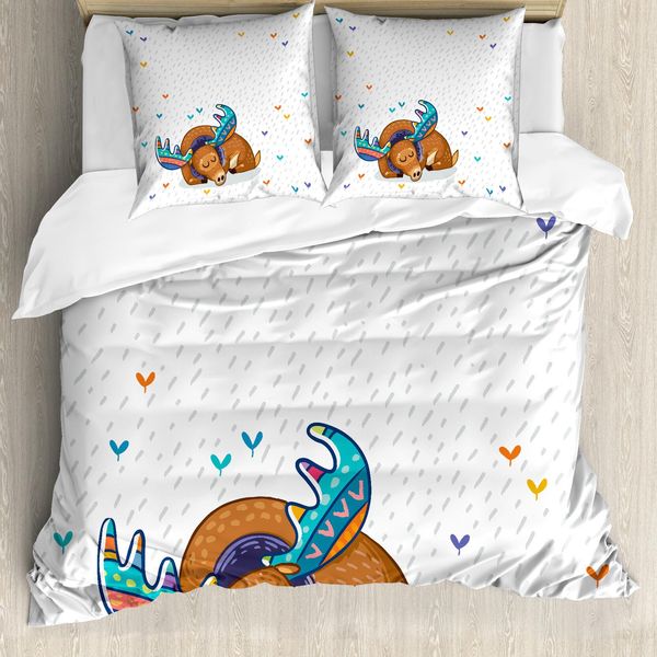 Abakuhaus Copripiumino Elch, Arte Animale Retrò Antlers, Antiacaro, Adatto A Chi Soffre Di Allergie, Con Federe, 155 Cm X 220 Cm - 80 X 80 Cm, Multicolore-image