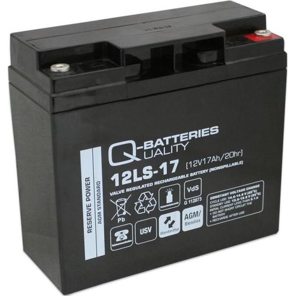 Q-Batteries 12LS-17 12V 17Ah Batteria Al Piombo / Agm Vrla Con Vds-image