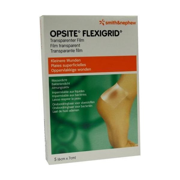 Opsite Flexigrid Medicazione Trasparente Per Ferite 6X7Cm Sterile 5 Pz-image