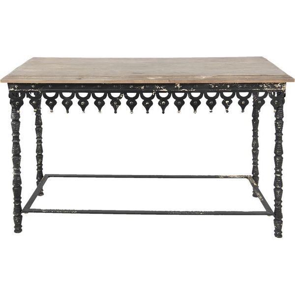 Tavolino Clayre & Eef 121X45X81 Cm Nero Marrone Ferro-image