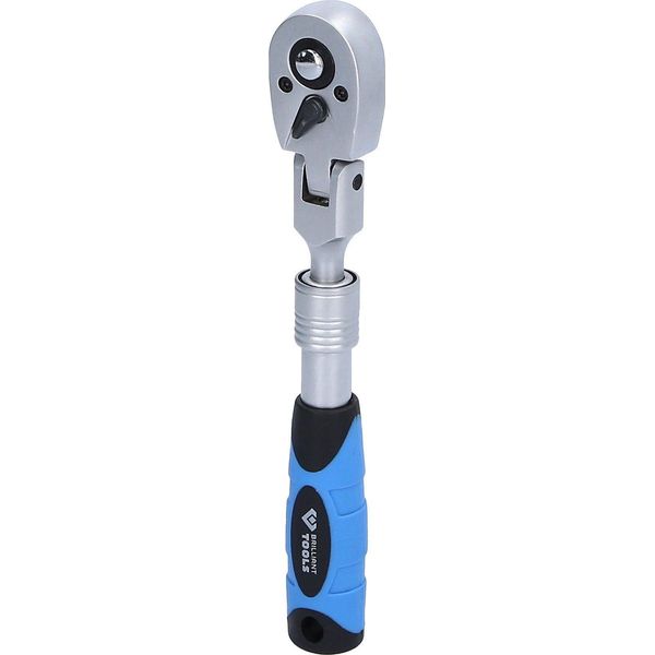 Brilliant Tools Cricchetto Reversibile Telescopico Da 1/4" Con Testa Flessibile (175 - 225 Mm) - BT020997"-image