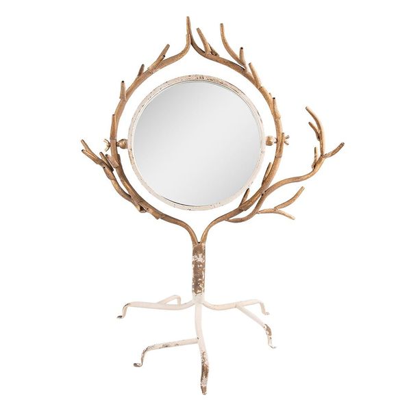 Specchio Clayre & Eef 51X37X65 Cm Beige Ferro Color Oro-image