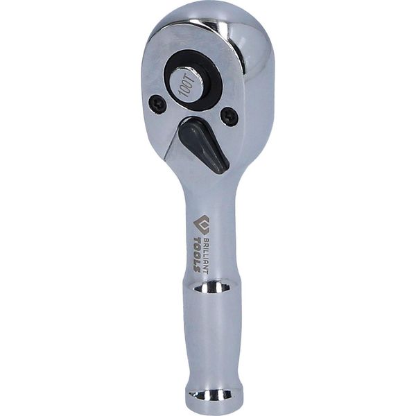 Brilliant Tools 1/4" Mini Cricchetto Reversibile Con Impugnatura In Metallo 100 Denti - BT020999"-image