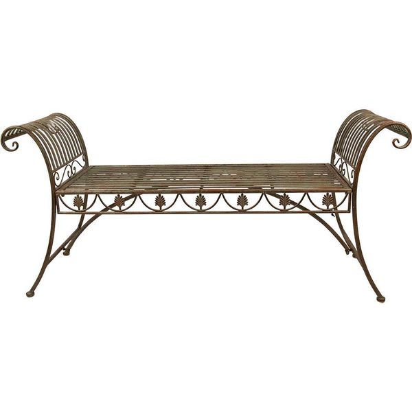 Panchina Da Giardino Clayre & Eef 142X41X66 Cm In Ferro Verde-image