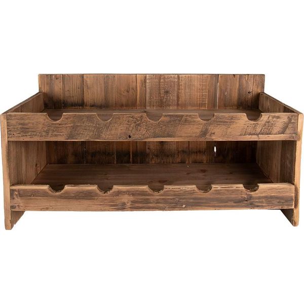 Portabottiglie Clayre & Eef 65X28X33 Cm In Legno Marrone-image