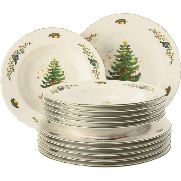 Servizio Da Tavola 12 Pezzi - Seltmann Weiden Marieluise Natale - Piatto Da Pranzo Piatto Da Minestra-image