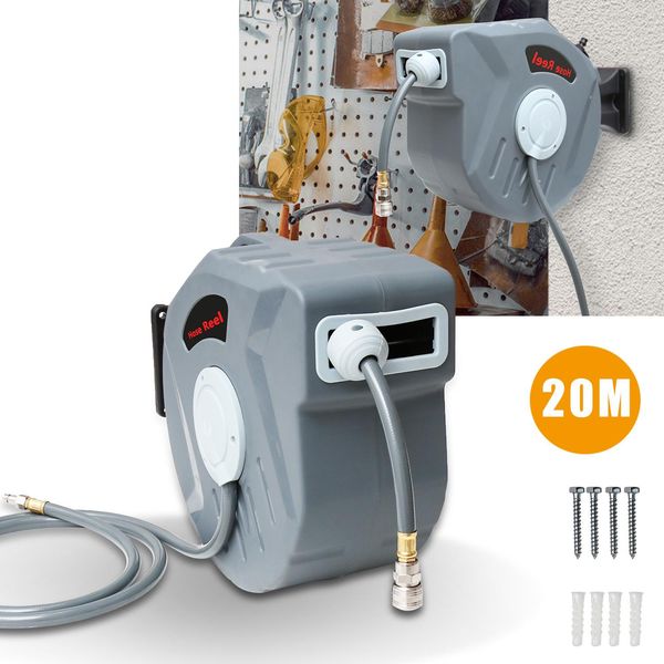 Jopassy Avvolgitubo Aria Compressa 20M Avvolgitubo Automatico Avvolgitubo Aria Compressa 1/4" Attacco Rapido 18 Bar"-image