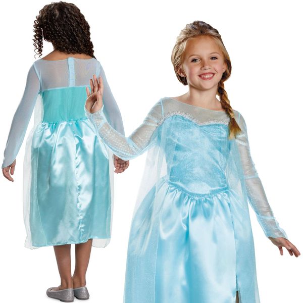 Costume Classico Elsa Frozen - La Regina Dei Ghiacci Per Bambina Di 7-8 Anni (124-136 Cm)-image
