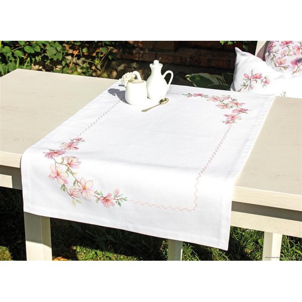 Luca-S Set Per Punto Croce Runner Da Tavola "Apple Blossom"", Schema Contato, 46X76Cm"-image