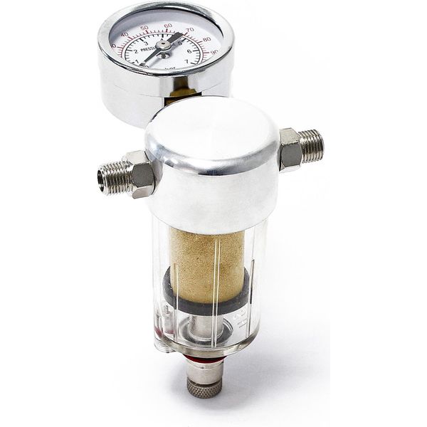 Mini Filtro Per Compressore Per Aerografo Wiltec, Filettatura Da 9,51 Mm (1/8"), Filtro Aria Con Separatore D'acqua E Manometro, Accessori Per Aerografo"-image