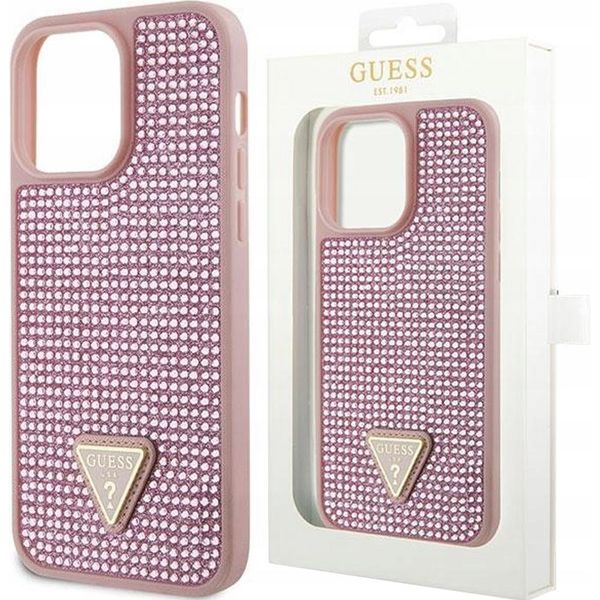 Guess Guhcp14Lhdgtpp Iphone 14 Pro 6.1 RóżOwy/Pink Hardcase Strass Triangle-image