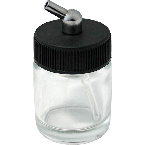 Tazza Di Vernice Wiltec Per Pistola Ad Aerografo, 36 X 36 X 64 Mm, Contenitore Di Vernice In Vetro Con Coperchio 22 Cm³, Sistema Di Aspirazione, Variante 3, Ricambio Per Aerografo-image