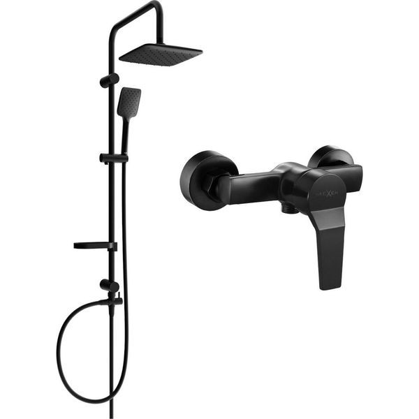 Mexen Sven Set Doccia Esterno Con Soffione E Miscelatore Doccia Caro, Nero - 746640262-70-image