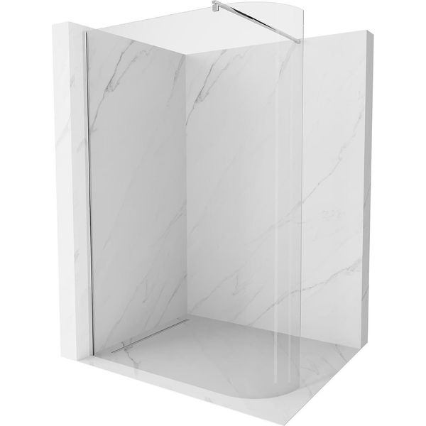 Mexen Kioto-R Parete Doccia Arrotondata Walk-In 80 X 200 Cm, Trasparente 8 Mm, Cromo - 800-080-101-01-06-image