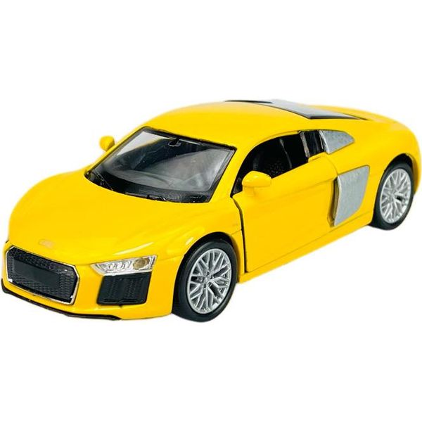 Welly 2016 Audi R8 Coupe V10 Giallo 1:34-1:39 Modello In Metallo Pressofuso Nuovo In Scatola 43712-image