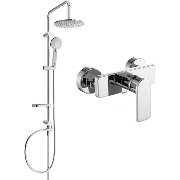 Mexen Carl Set Doccia Esterno Con Soffione E Rubinetto Doccia Cetus, Cromato - 744340240-00-image