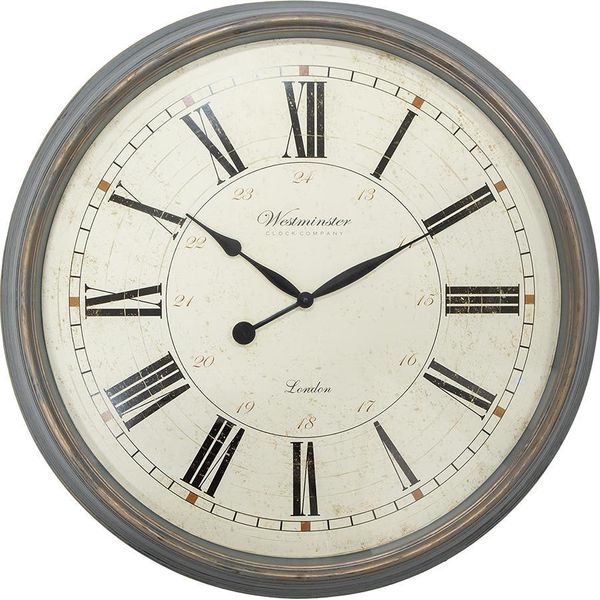 Orologio Da Parete Clayre & Eef Ø 76X6 Cm Grigio Beige Plastica-image