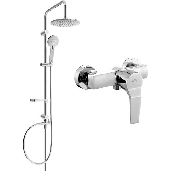 Mexen Carl Set Doccia Esterno Con Soffione E Miscelatore Doccia Caro, Cromato - 746640240-00-image