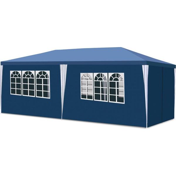 Tenda Gazebo Da Giardino Yakimz - Pratica Tenda Da Spiaggia, Facile Da Montare Con Easy-Klett, Ideale Per Feste Blu 3X6M-image