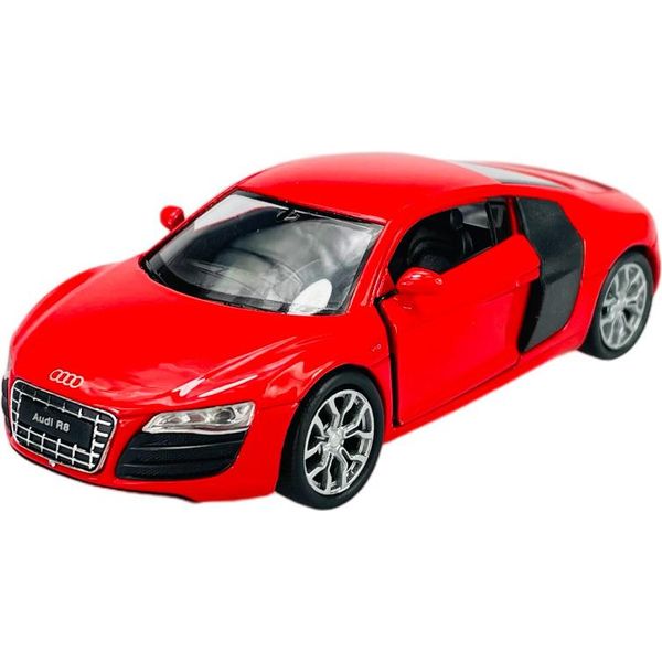 Welly 2009 Audi R8 Coupé V10 Rosso 1:34-1:39 Modello In Metallo Pressofuso Nuovo In Scatola 43633-image