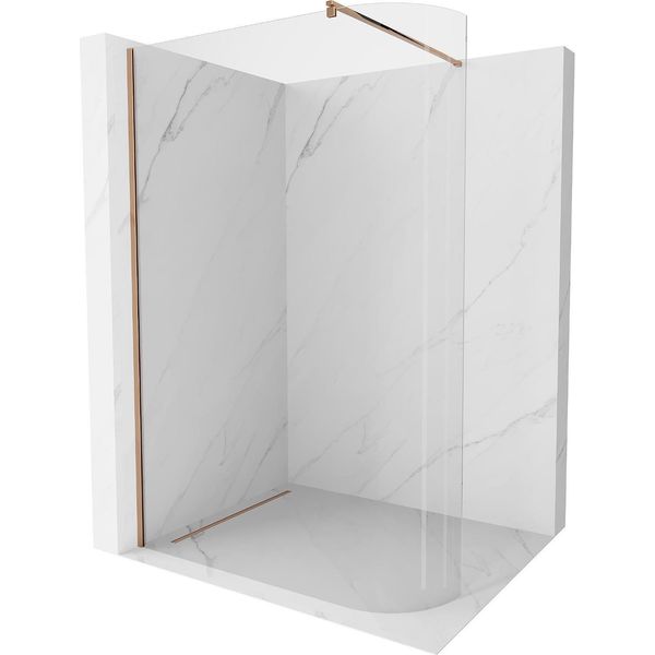 Mexen Kioto-R Parete Doccia Curva Walk-In 110 X 200 Cm, Trasparente 8 Mm, Oro Rosa - 800-110-101-60-06-image