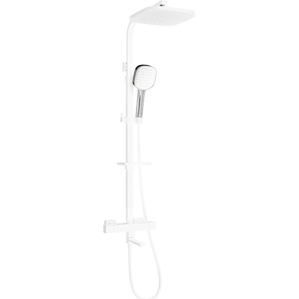 Mexen CQ33 Set Vasca-Doccia Con Soffione E Rubinetto Termostatico, Bianco/Cromato - 779103395-21-image