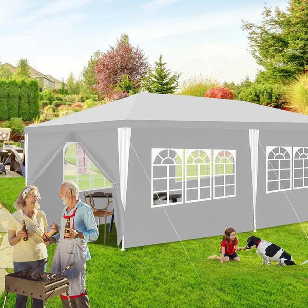 Padiglione Impermeabile - Padiglione Da Patio Con Bulloni, Tenda Da Giardino Perfetta Per Le Feste Bianco 3X6M-image
