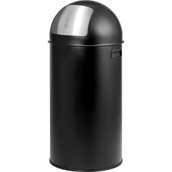 Eluno Cestino A Spinta 35 Litri In Lamiera D'acciaio, Cestino Retrò Con Coperchio Rimovibile, Cestino Per Rifiuti, Cestino Per Rifiuti Da Cucina Con Sportello A Pressione, Nero-image