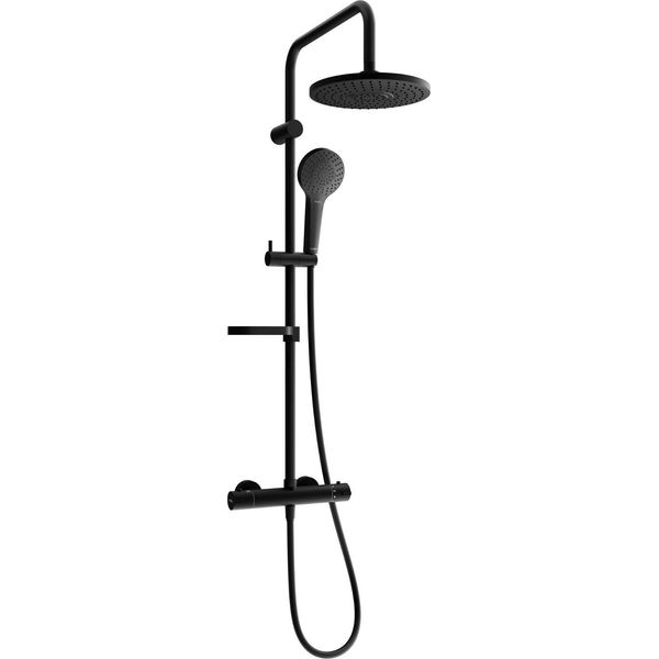 Mexen KX05 Set Doccia Da Esterno Con Soffione E Rubinetto Termostatico, Nero - 771500591-70-image